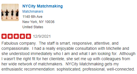 NYCity Matchmaking review on Yelp