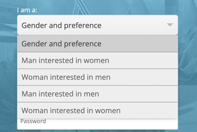 Gender settings on Zoosk