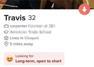 Relationship badge on Tinder