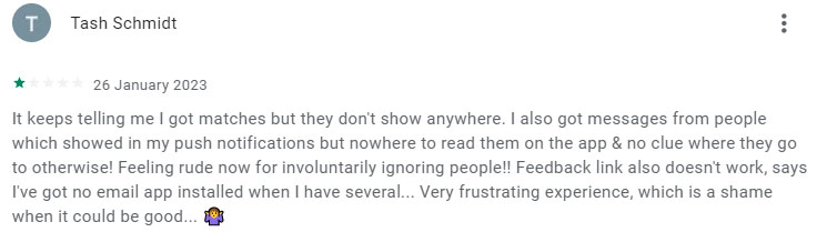 1 star Google Play Grazer review