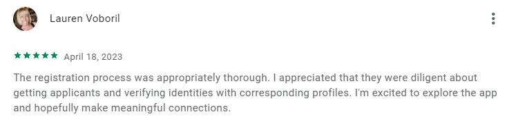 5 star Luxy review at Google Play Store