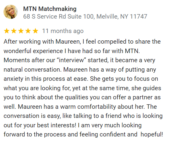 5 star Google review for MTN Matchmaking