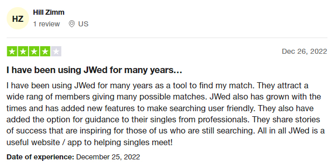 JWed Reviews: 2023 Cost, Features, User Experiences & More! 15 4-star Trustpilot JWed review