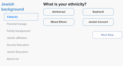 JWed ethnicity options