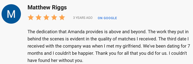 Amanda Rose 5 star Google review