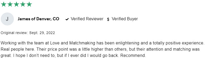 Love And Matchmaking 5-star review