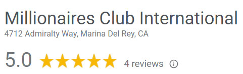Millionaire's Club 5-star google rating