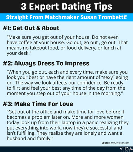 3 dating tips from matchmaker Susan Trombetti