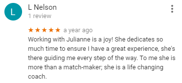 5-star Google review for Julianne Cantarella