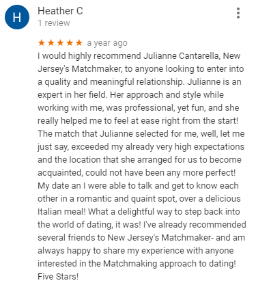 5-star review for Julianne Cantarella