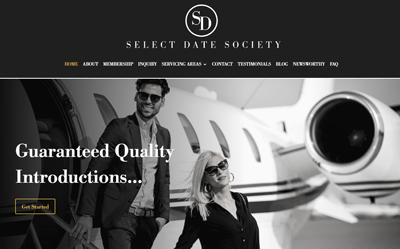 Select Date Society website homepage