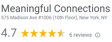 4.7 star rating for Meaningful Connections on Google business profile
