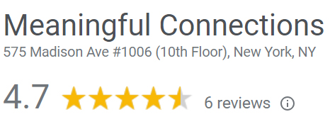 Meaningful Connections Review: Best NY Matchmaking Service? 12 4.7 star rating for Meaningful Connections on Google business profile