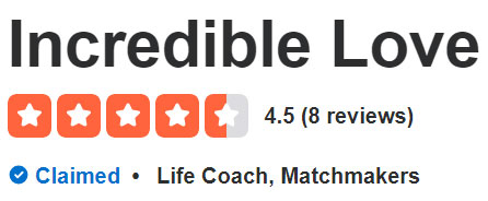 Incredible Love 4.5 star rating on Yelp