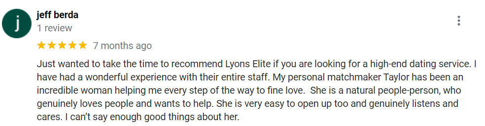 5-star Lyons Elite review on Google