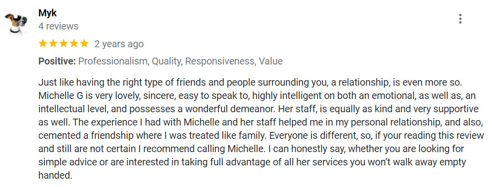 Incredible Love 5-star Google review