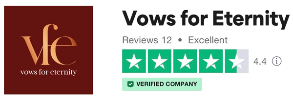 4.4 Trustpilot rating for Vows For Eternity