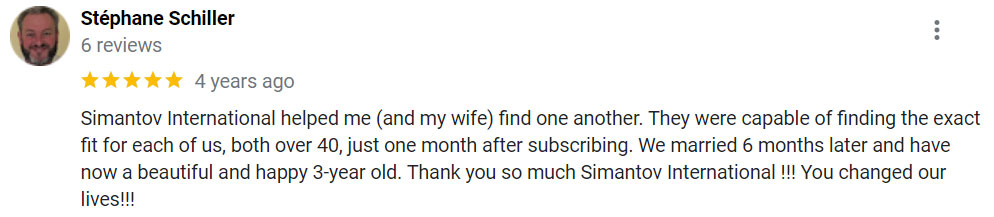 Simantov International Review: Best Jewish Matchmaker? 4 Simantov International 5-star review on Google