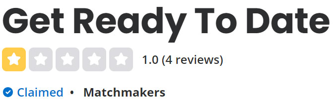 1-star Yelp rating for Get Ready To Date