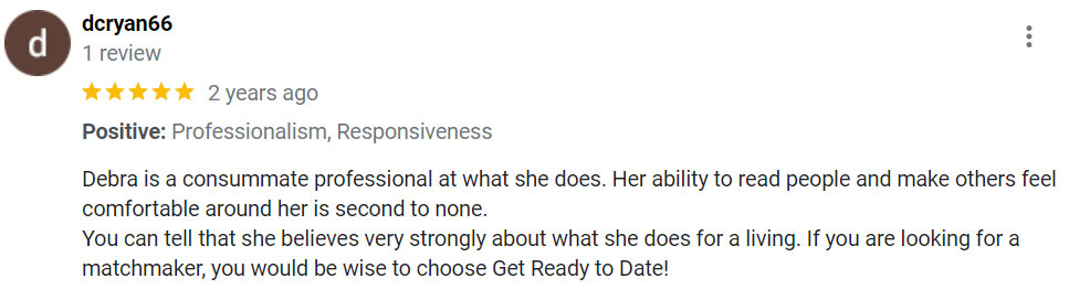 5-star Get Ready To Date review on Google