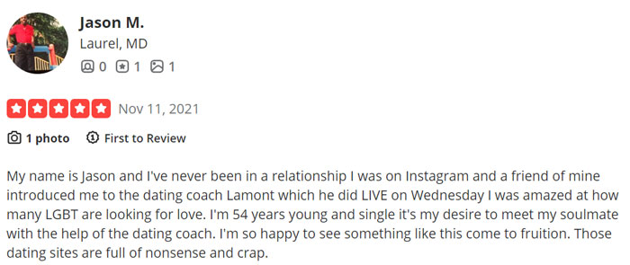 5-star Lamont White review on Yelp