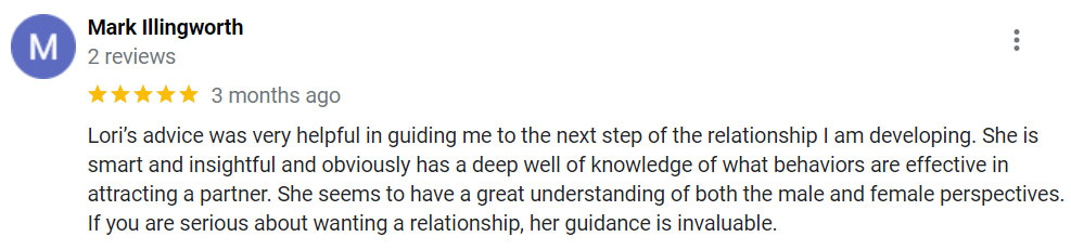 5-star Google review for Lori Mendelsohn