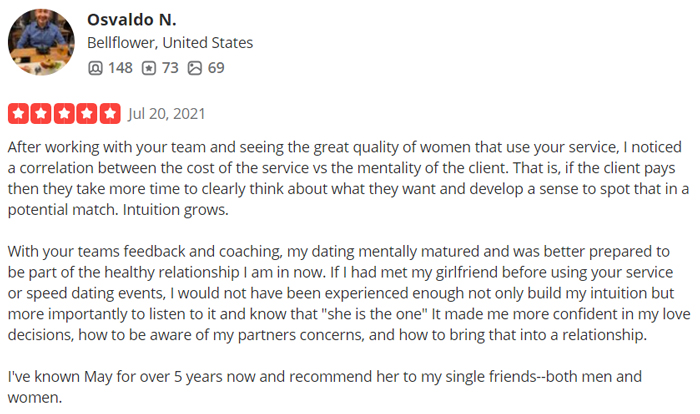 5-star Two Asian Matchmakers Yelp review