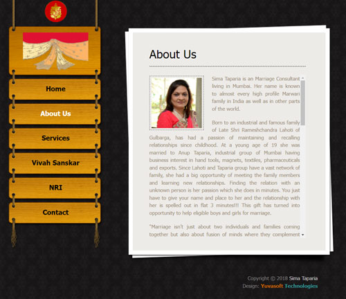 Sima Taparia's Indian Matchmaking website
