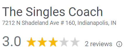The Singles Coach 3-star Google rating