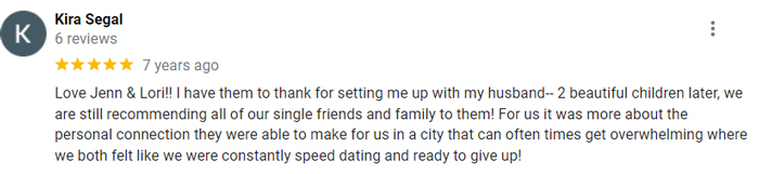 5-star google review for Project Soulmate