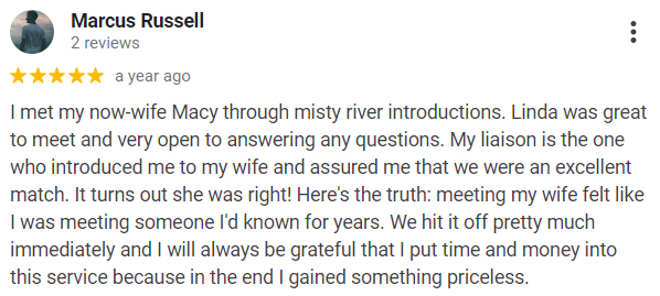 Misty River Introductions 5-star google review