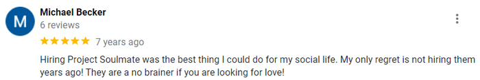 5-star review on Google for Project Soulmate