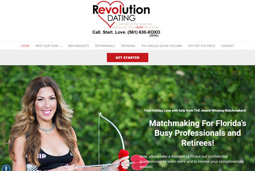 Revolution Dating website homepage