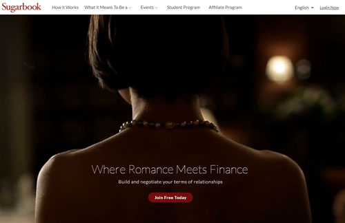 Sugarbook sugar dating site homepage
