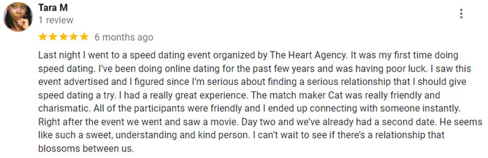 5-star The Heart Agency review on Google