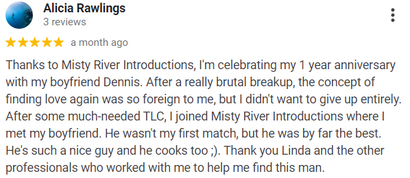 5-star google review for Misty River Introductions