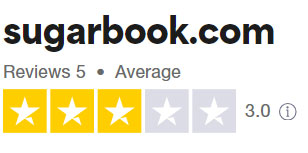 3-star Sugarbook rating on Trustpilot