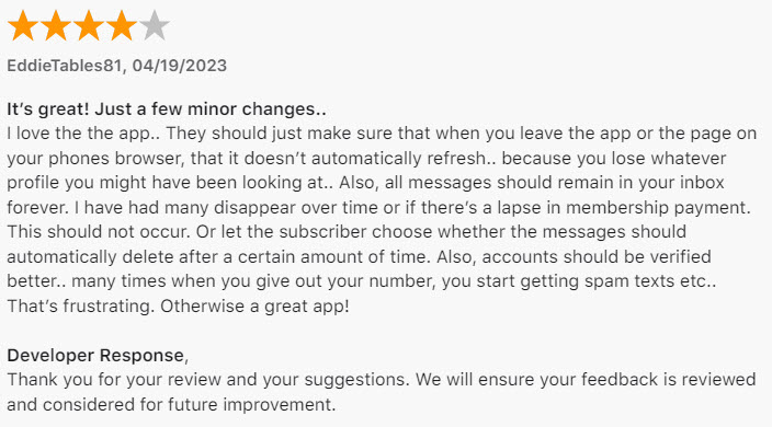 4-star Filipino Cupid app review on App Store