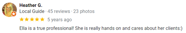 5-star Ella Scaduto review on Google