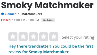 Smoky Matchmaker Yelp profile