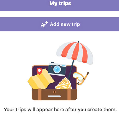 Add a trip on TourBar app