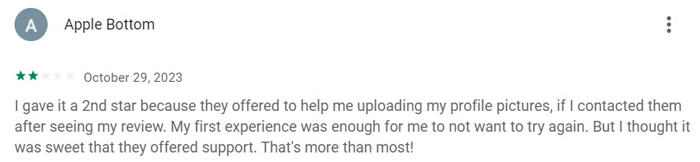 2-star Nomad Soulmates dating app review on Google Play