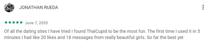 5-star ThaiCupid Google Play review