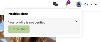 TravelGirls verification notification