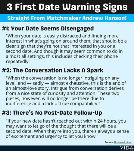 3 First Date Warning Signs from Matchmaker Andrew Hanson