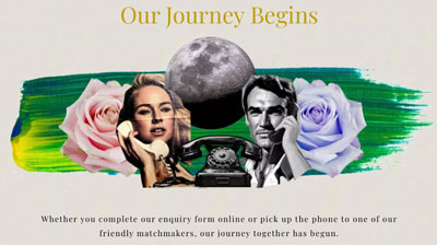 Drawing Down The Moon journey illustration with an old-fashioned man and woman talking on phones