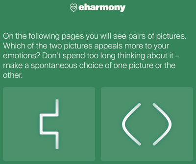 eharmony question about how you respond to visual images