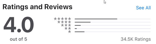 4 star eHarmony app store rating