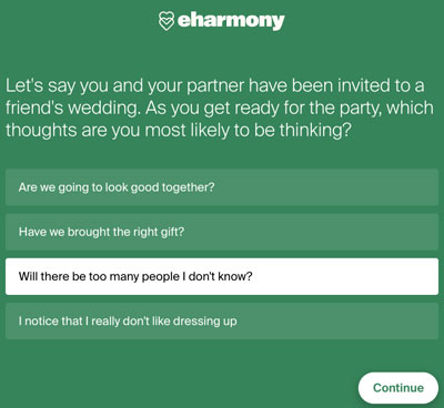situational question on eHarmony personality test